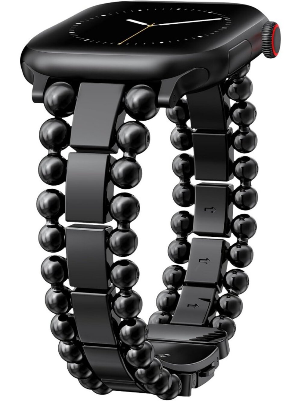 Elegant Beaded Bracelet for Apple Watch Bands 38-49mm - Dressy Stainless Steel